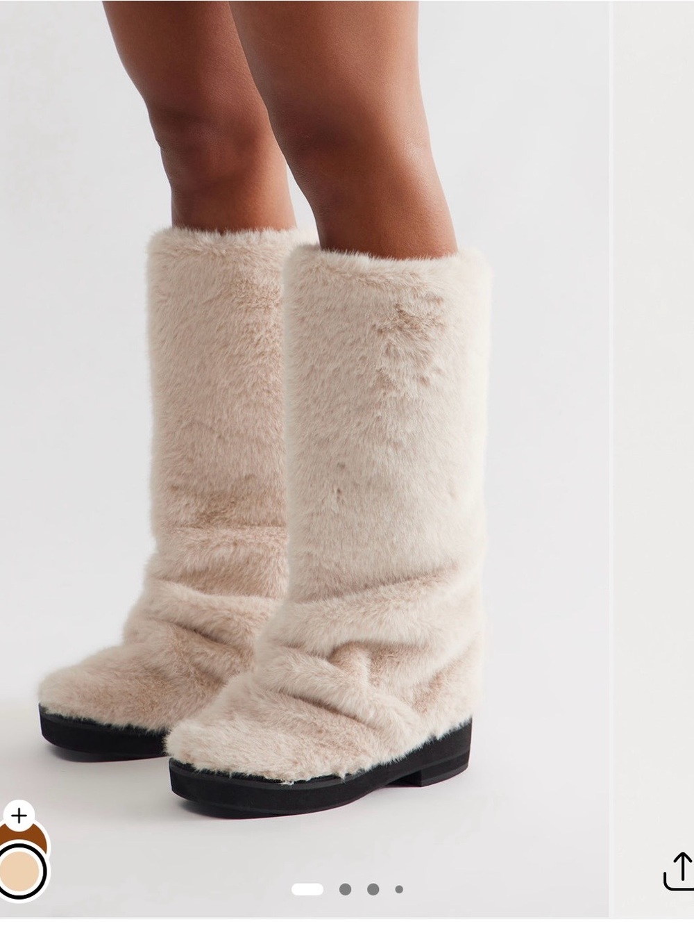 Cozy Faux-Fur Tall Boot in Cream